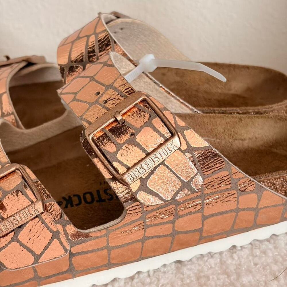 Birkenstock Arizona Gator Gleam Metallic Sandals 40 EU - Picture 6 of 8